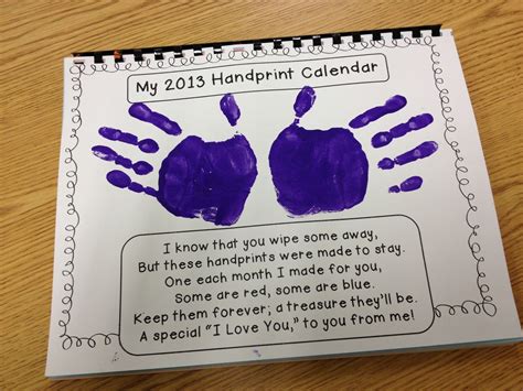 Handprint Calendar Template